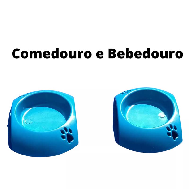 kit caixa areia higiênica banheiro bandeja azul gatos com brinde