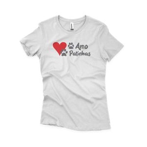 Camiseta Feminina Amo Patinhas