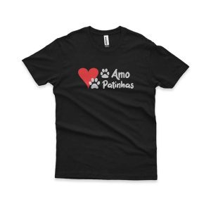 Camiseta Masculina Amo Patinhas Colors