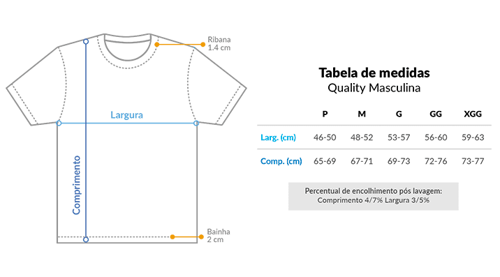 camiseta quallity 2 size