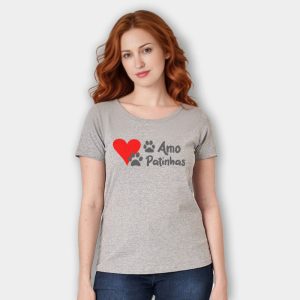 Camiseta Feminina Amo Patinhas