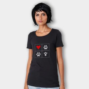 Camiseta Feminina Pegadas do Coração