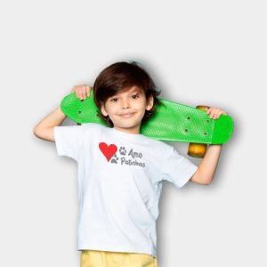 Camiseta Infantil Amo Patinhas